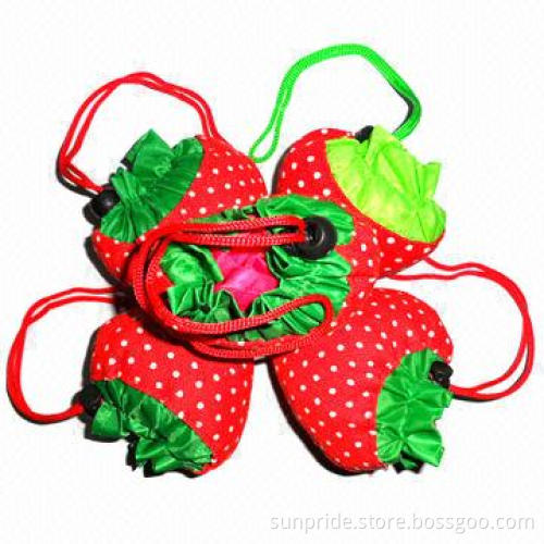 Strawberry-shaped Canvas Folding Bag, Durable and Eco-friendly, Measuring 38 x 58cm